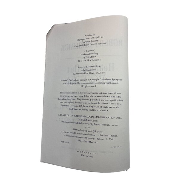 Heading Out To Wonderful By Robert Goolrick First Edition Signed Hardcover Book - Picture 4 of 5